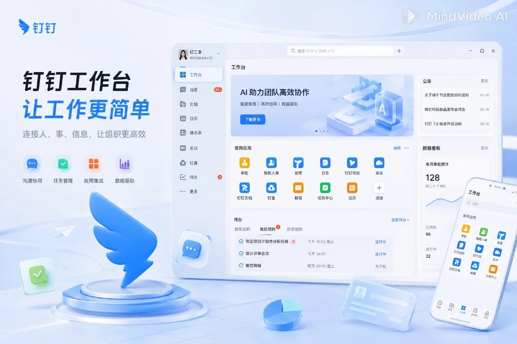钉钉AI9.0智能办公平台产品主视觉